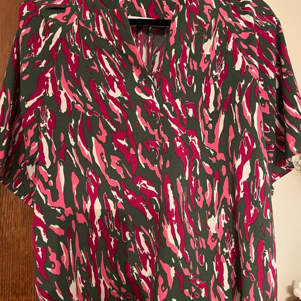 Stylish Pink and Green Women's Top